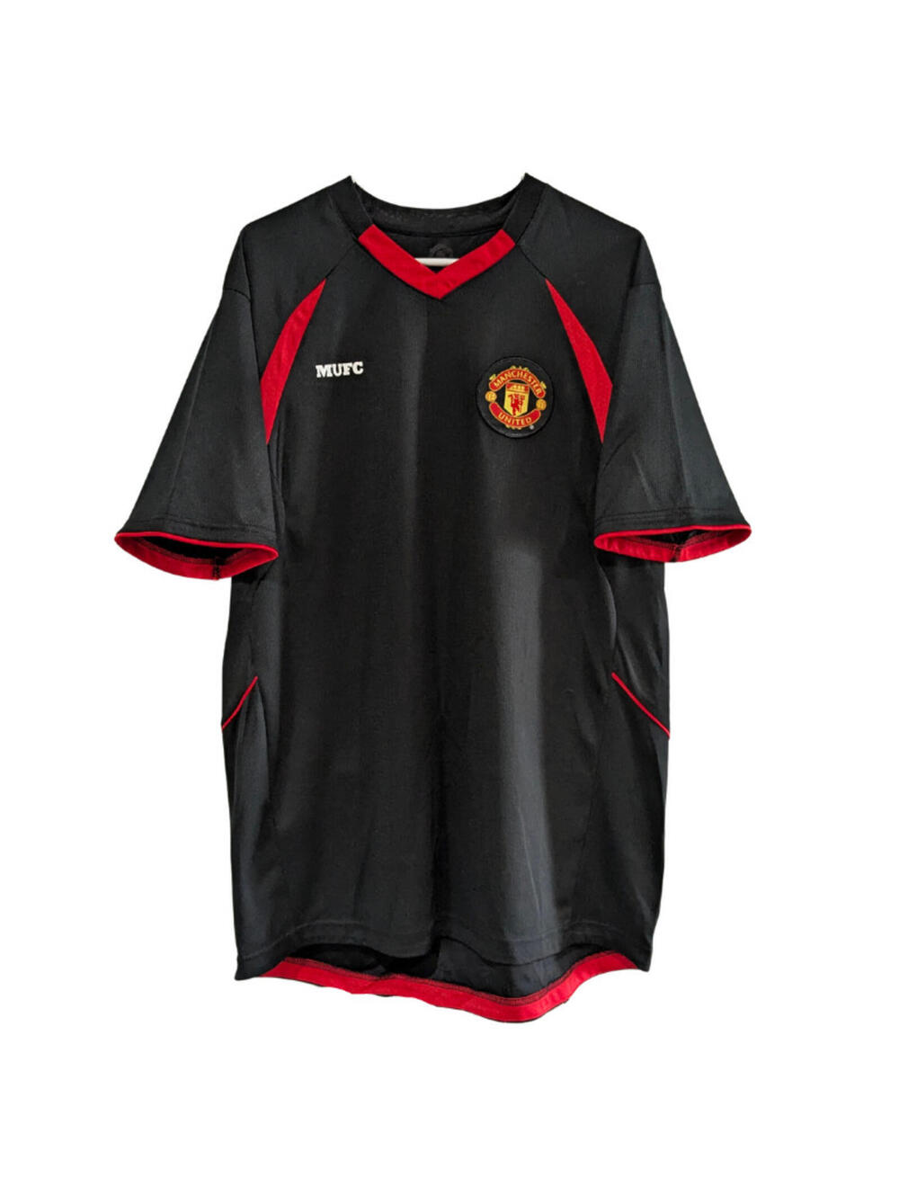Manchester United Football Club Men's Jersey, Black Red, XL, MUFC Futbol 2006